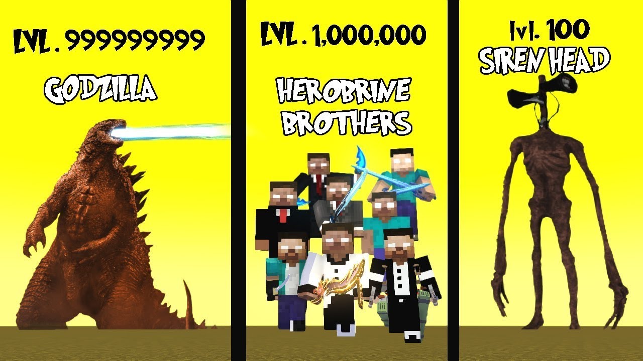 BOSS SIREN HEAD VS GODZILLA AND HEROBRINE BROS FULL MOVIE
