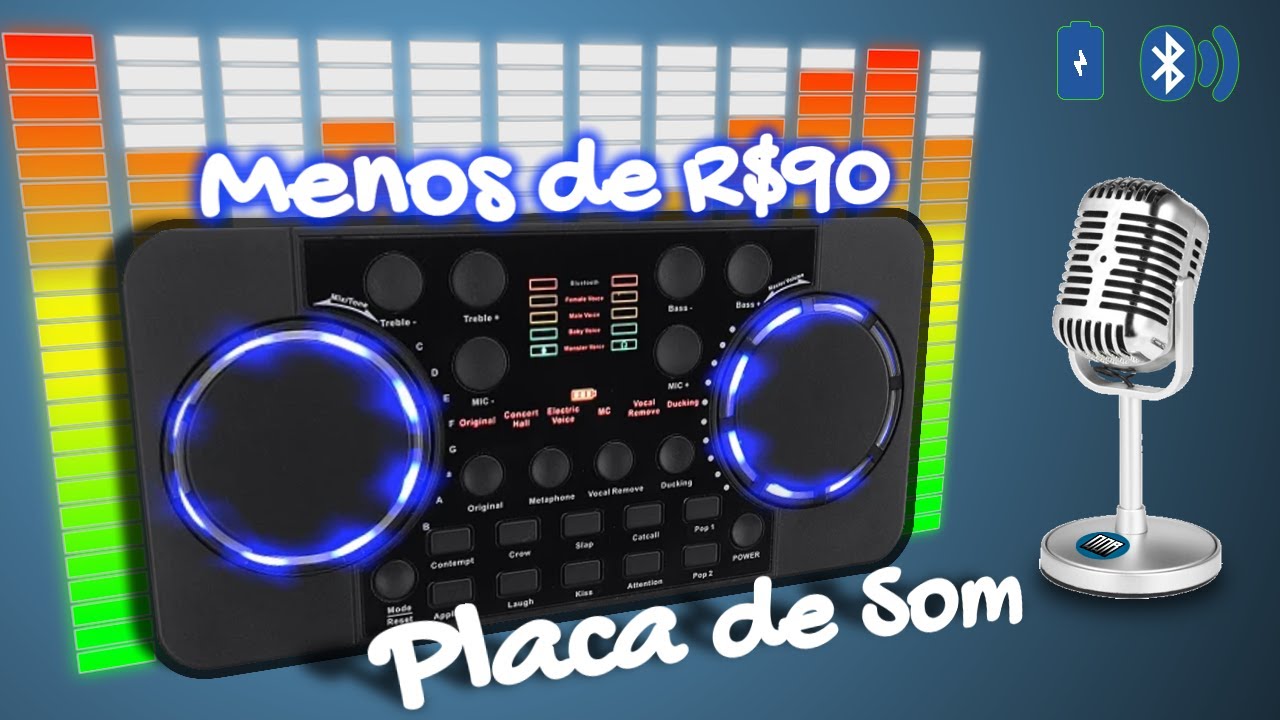 V300 Pro PLACA DE SOM BOA E BARATA, Mobile e Bluetoooth para TalkShows, Podcast e Lives Divertidas!