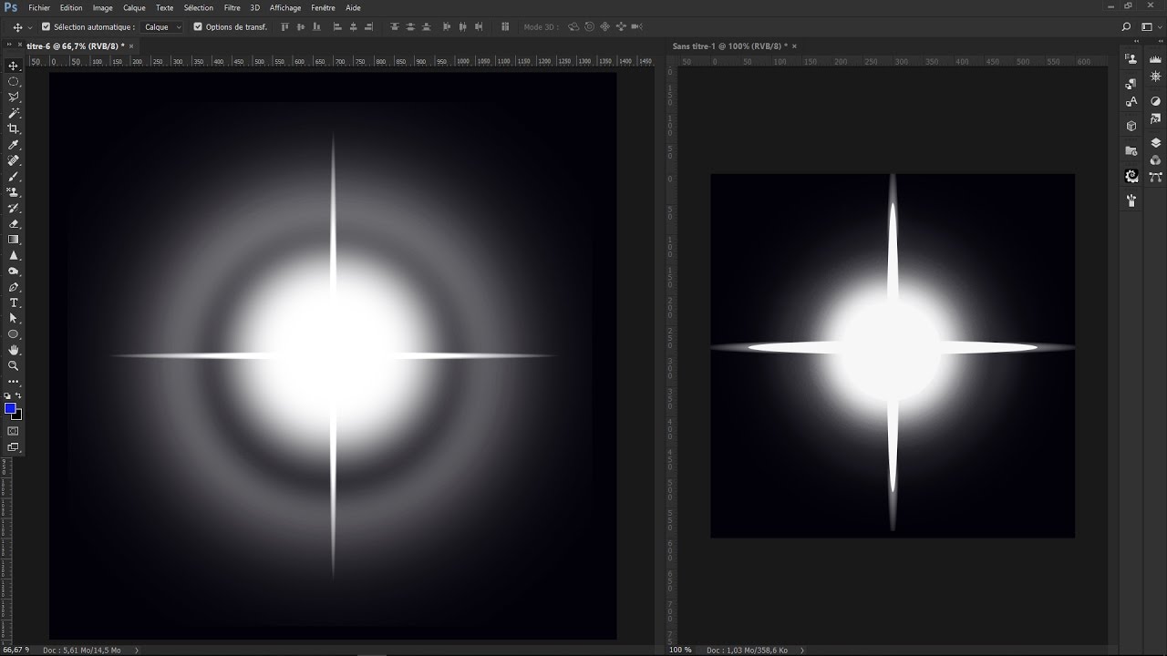 Tutoriel Photoshop CC 2017..Etoile Polaire avec et sans Halo