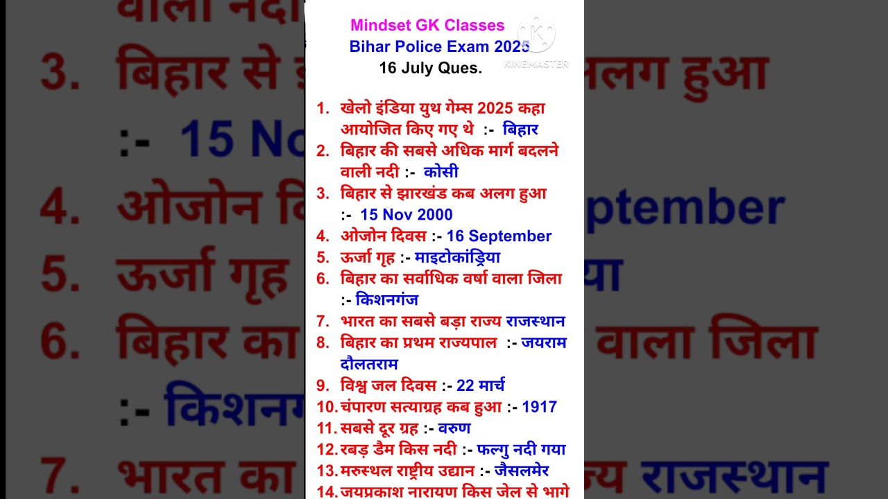 Bihar Police 16 July ka Question | Bihar Police Questions Analysis 2025 | #bp #biharpolicequestion