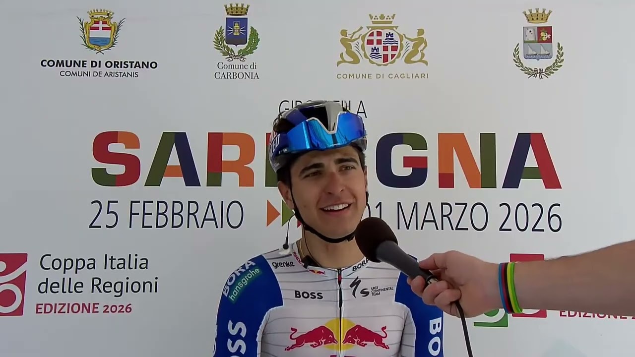 flash interview a Davide Donati dopo la vittoria nella seconda tappa del Giro di Sardegna 26