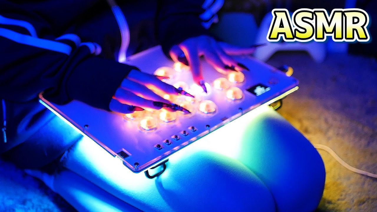 【ASMR】アケコンをポチポチ叩く深夜の休日｜コントローラー音で無心リラックス🖥【イヤホン推奨】