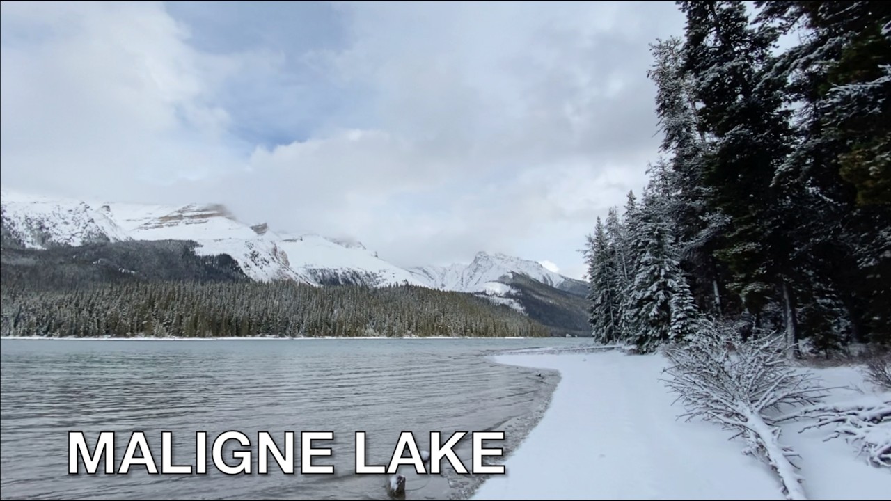 Snowy November Walk at Maligne Lake | Jasper National Park, Alberta