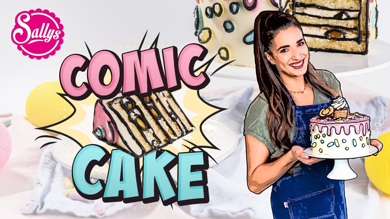 Comic Torte / Trendtorte 2022 / Buttercreme Biskuit Torte / Cartoon Cake / Sallys Welt