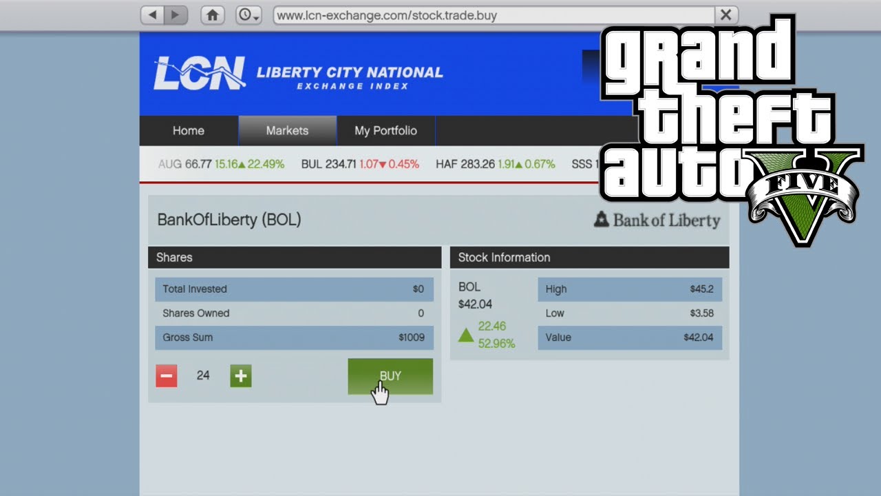 GTA 5 - How To Buy & Sell Stocks - Make Money FAST (Stock Market Tutorial) (GTA V)