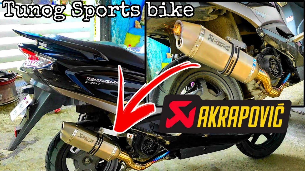 Akrapovic Pipe/Burgman street125cc/Tunog Sports bike