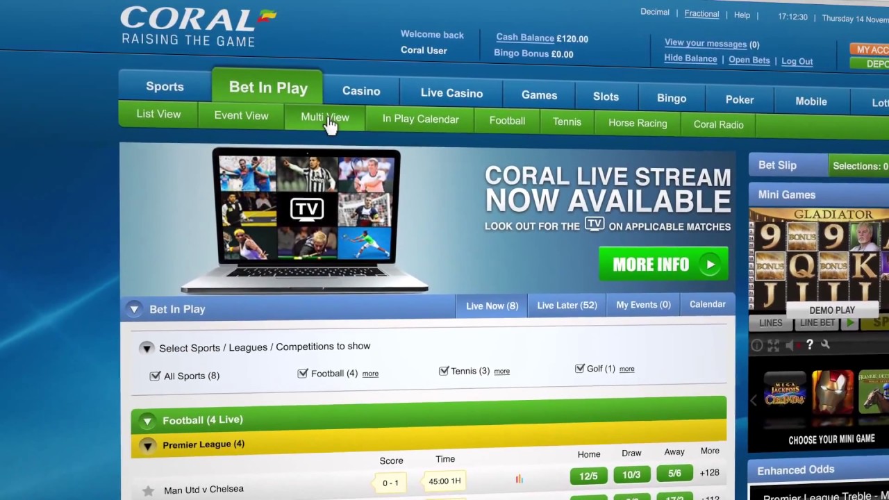 Coral Help׃ How to bet in play on Coral co uk