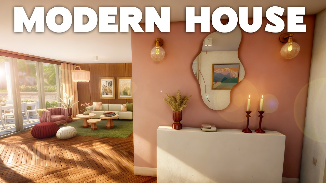 Girly Modern House 💕🌿 | The Sims 4 ASMR Speed Build | Small Aesthetic Home | No CC