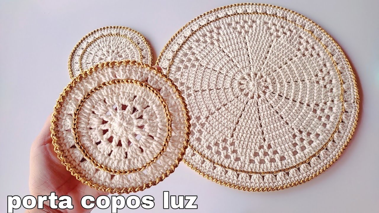 Porta copos luz, simples e fácil em crochê/passo a passo