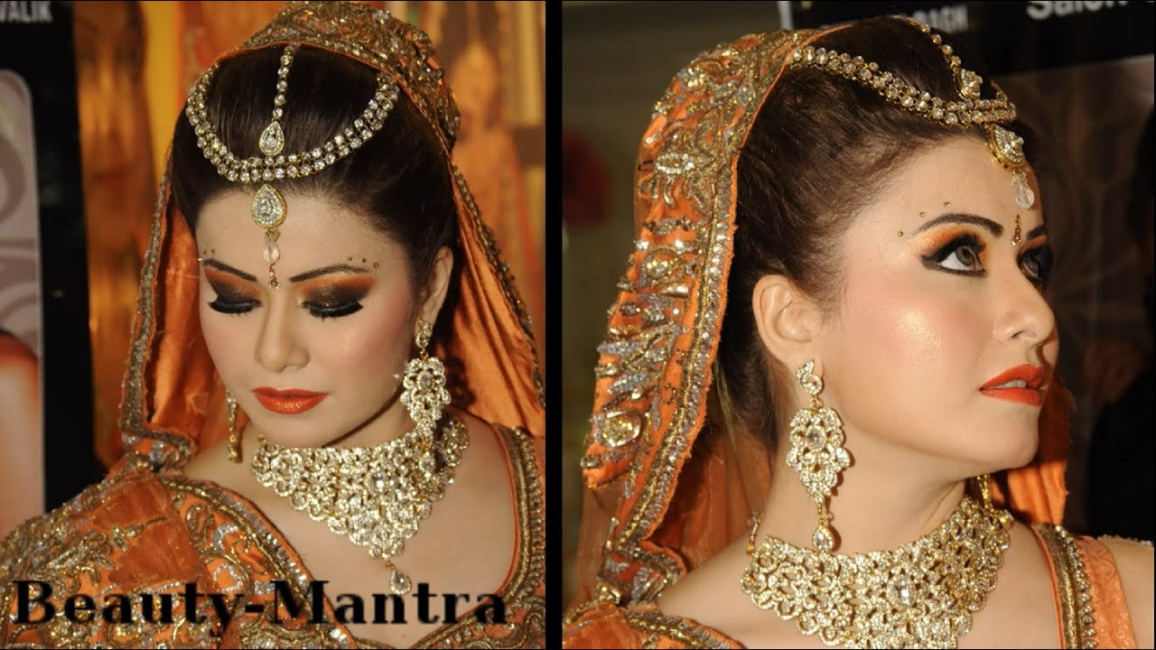 Wedding Makeup - Black And Orange Smokey Eyes - Complete Hair And Makeup