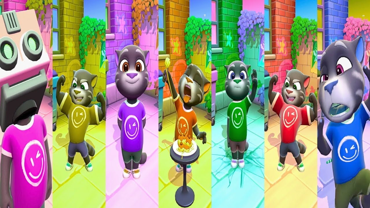7 Talking Toms at the Same Time… and It Turns Into Chaos 😱