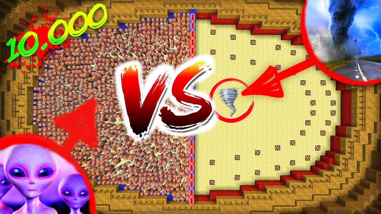 10.000 ALIEN VS UN TORNADO GIGANTE 👽 ⚔ 🌪  MINECRAFT ROLEPLAY COLISEO