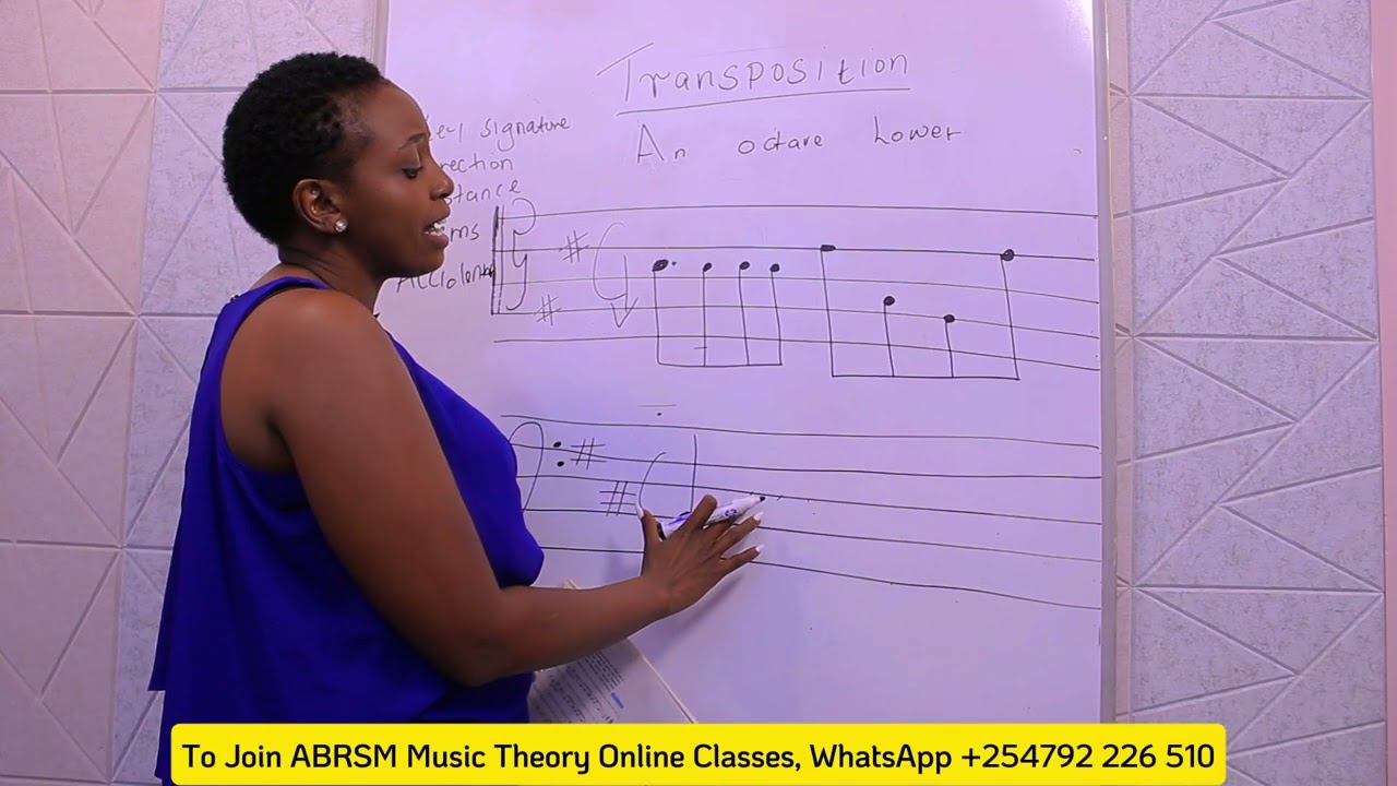 How to Transpose an Octave Lower | ABRSM Grade 5 Music Theory #jikolamziki #abrsm #musictheory
