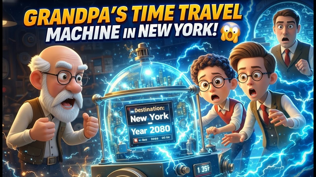Grandpa’s Time Travel Machine in New York 😱 | 3D Animated Sci-Fi Story