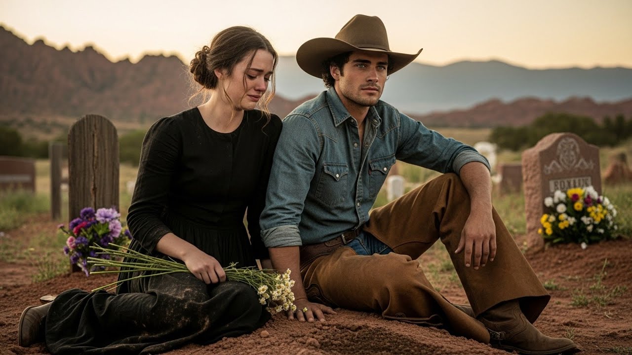 She Was Crying Alone At Her Mother's Grave, The Cowboy Sat Beside Her Without Saying A Word