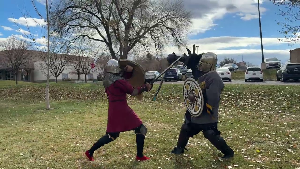 SCA heavy armor practice, Fighting HRM Relfaine, Duke Flóki, and Lord Jean.