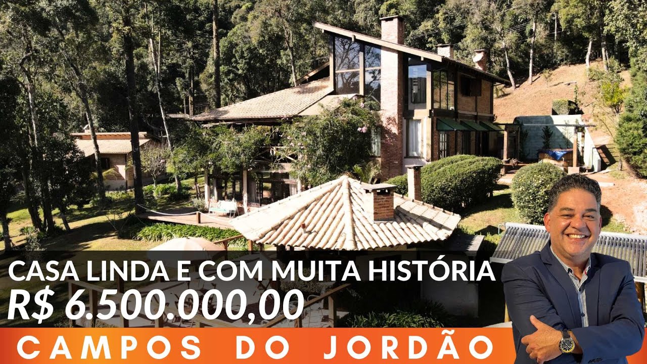 🍁 CASA  ENVOLTA A NATUREZA E COM MUITA HISTÓRIA EM CAMPOS DO JORDÃO. R$6.500.000,00