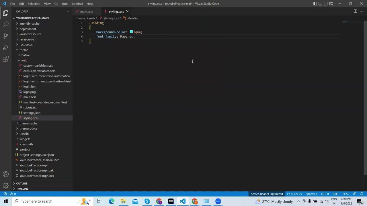 How to add custom scss in mendix!!