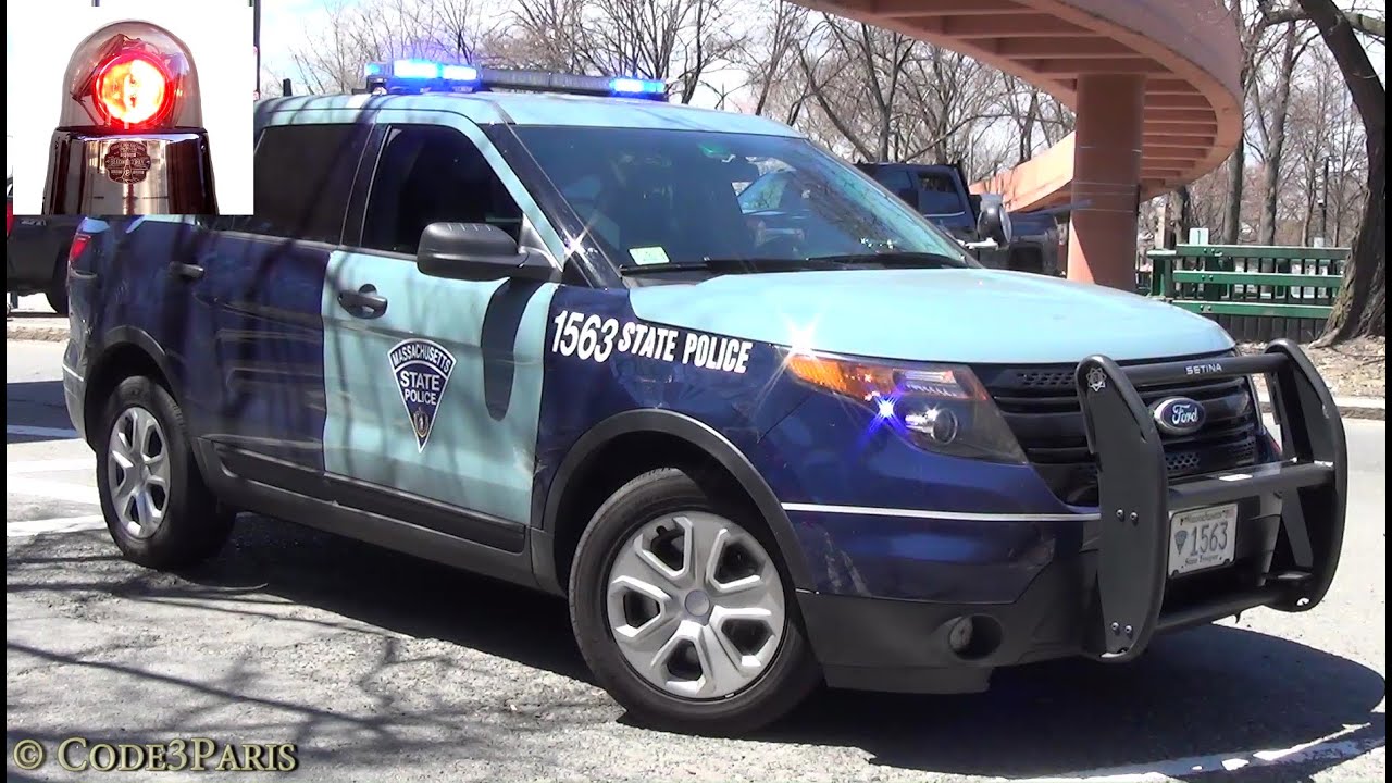 Massachusetts State Police Cars Responding Lights and Siren Compilation - BEST OF