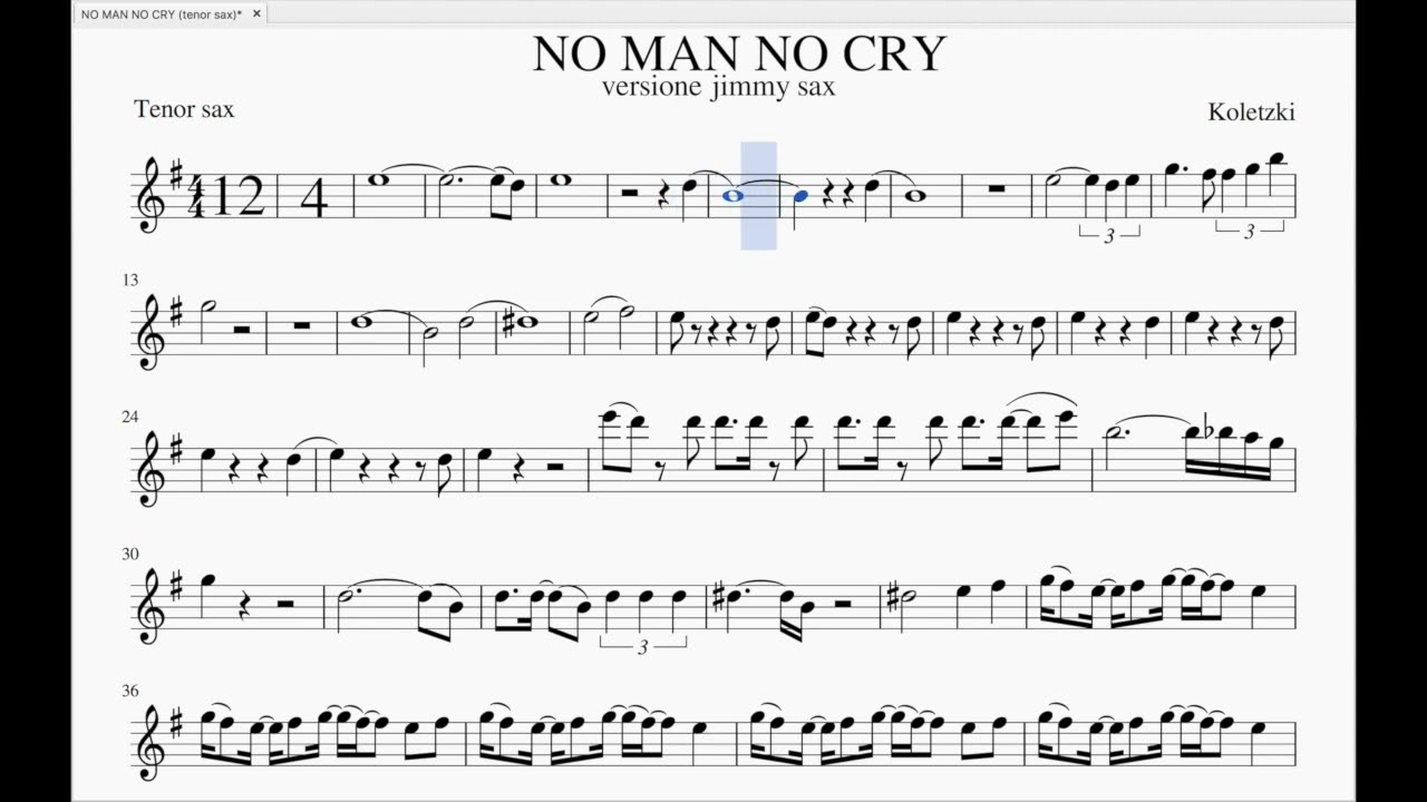 Jimmy sax NO MAN NO CRY (Tenor sax backing track - Tony Battaglia