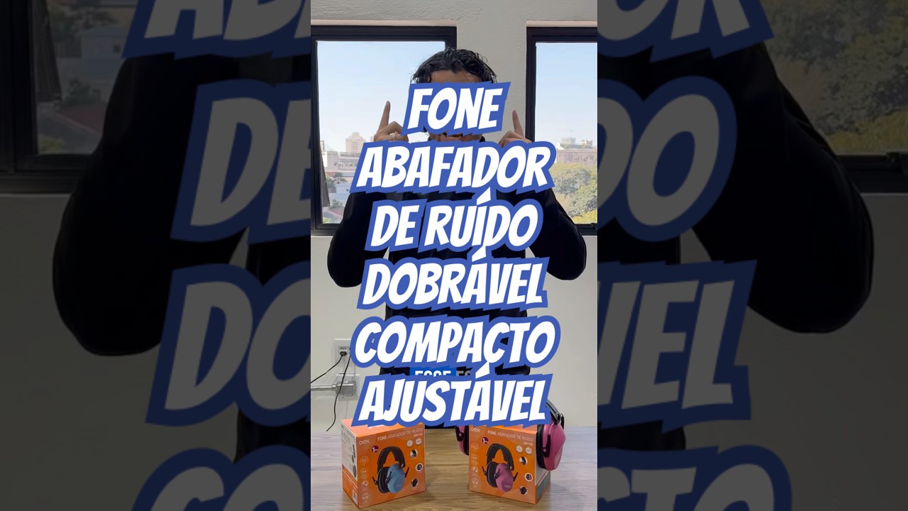 AB.100 - Fone Abafador de Ruido Dobr&aacute;vel e Compacto Ajust&aacute;vel Reduz Ru&iacute;dos Externos Oex