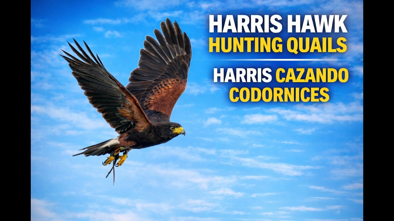 Cetrería Águila Harris & Perro cazando  | Harris Hawk Falconry with Hunting Dog | Quail Hunt Action