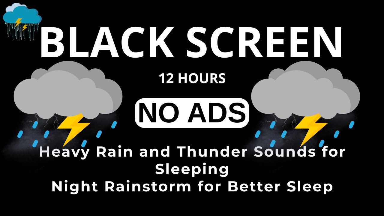🔴 Heavy Rain and Thunder Sounds for Sleeping - Black Screen No Ads | Deep Sleep Rainstorm Ambience