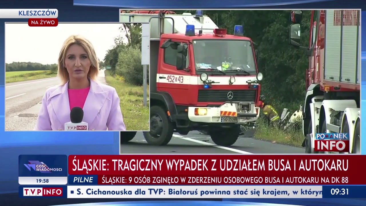 Tragiczny wypadek pod Gliwicami. Dziewięć osób nie żyje