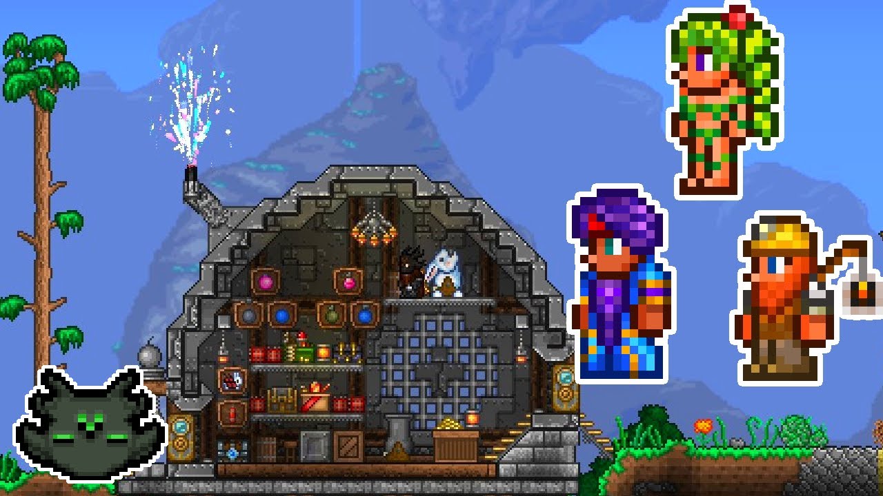 More NPC Themed Houses! (Demolitionist, Dye Trader, Dryad) | Terraria