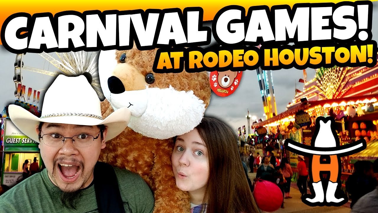 CARNIVAL GAMES, Y'all! Rodeo Houston Carnival Games and BIG PLUSH WIN at the Houston Rodeo!