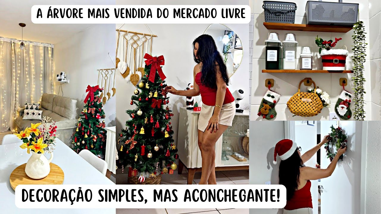 DECOREI meu apê para o NATAL de forma simples com itens BARATOS da Shopee! 🎄