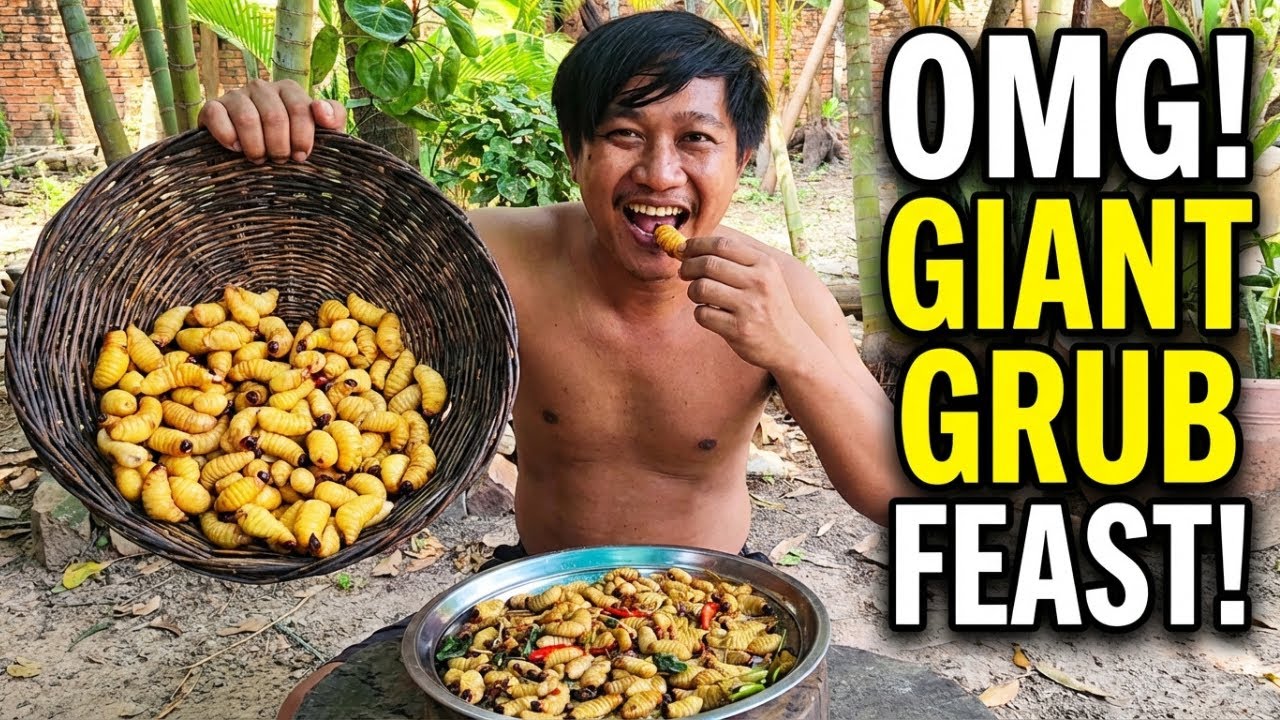 Catch and Cook Style Coconut Worms | Thai Outdoor Food Adventure