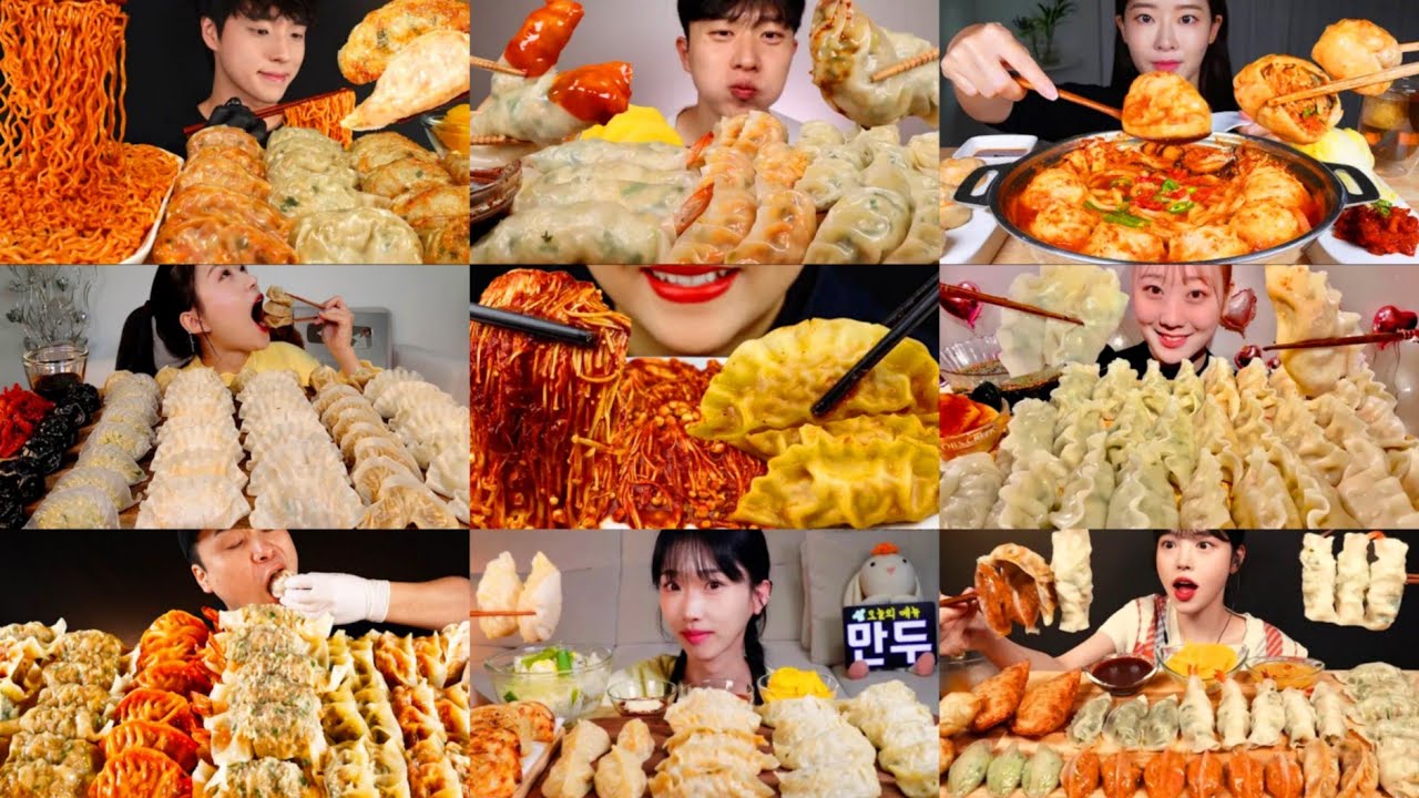 DELICIOUS KOREAN DUMPLING MUKBANG COMPILATION * BIG BITES SATISFYING ASMR MANDU EATING SHOW