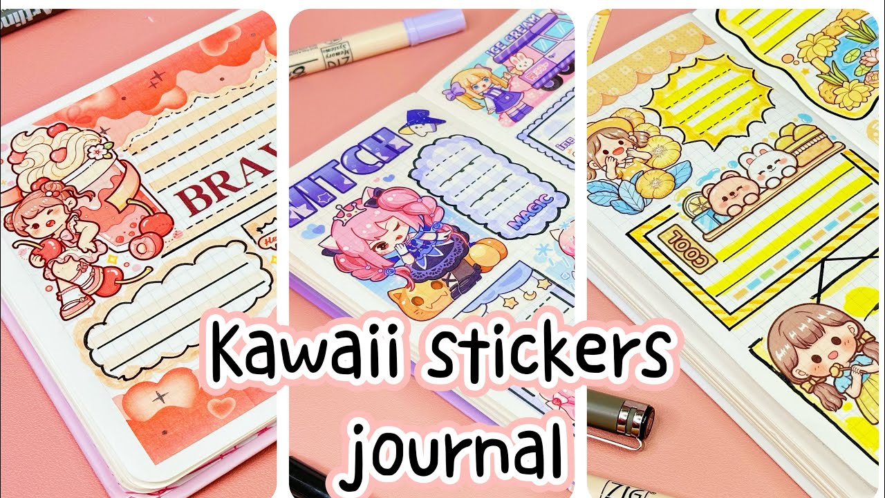 stickers journaling 💕cute kawaii sticker🌈 Immersive ASMR bullet journal | Compilation Ep.15