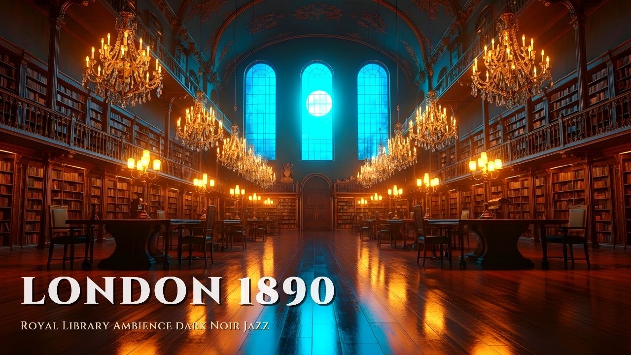 Rainy Library POV 🌧️ 1890 London Dark Academia Jazz