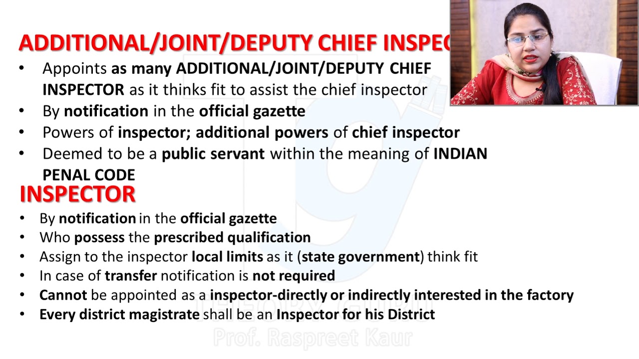 HEALTH#The INSPECTING Staff#Part 3#Factories act 1948
