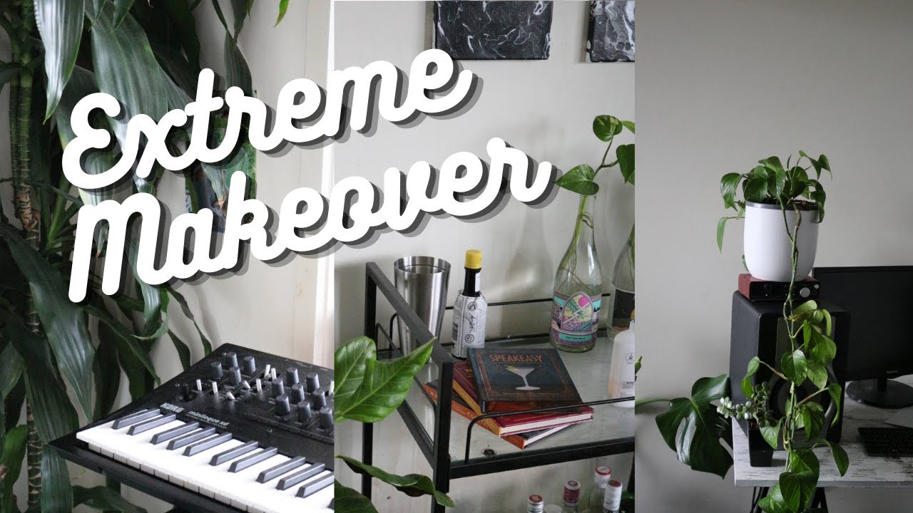 EXTREME MAKEOVER -  boho office to minimal, modern music studio/office