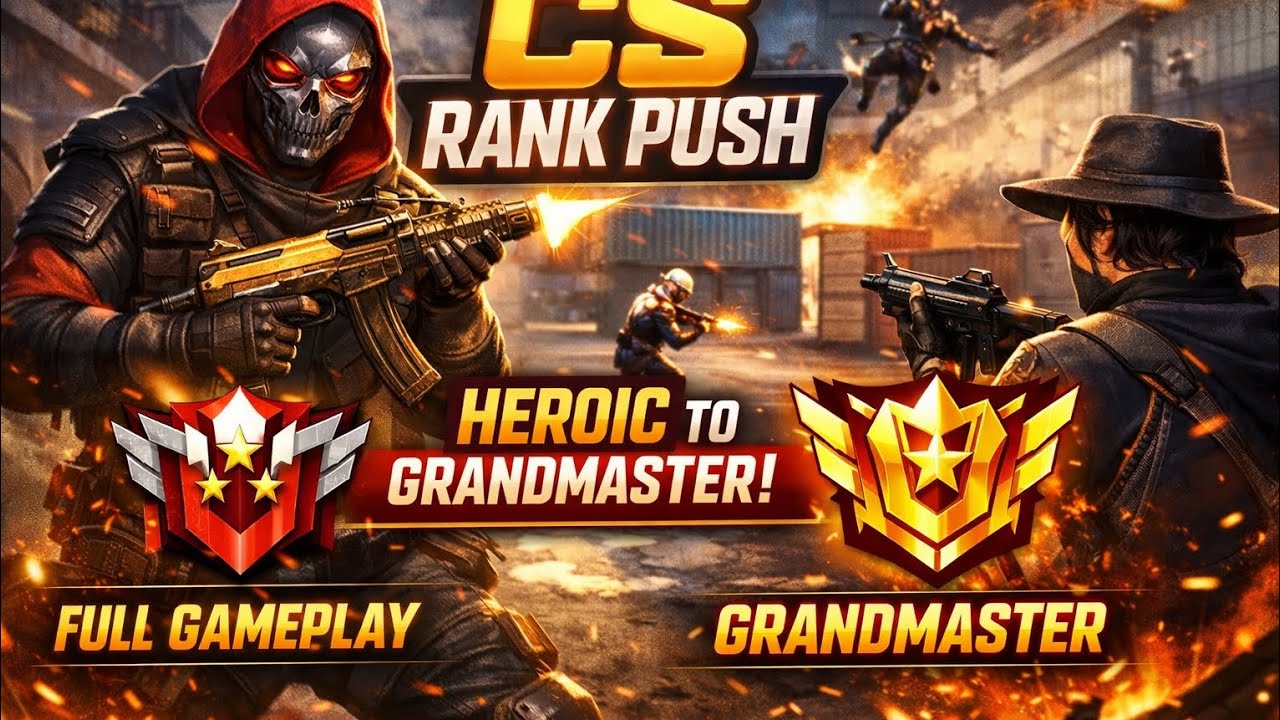 FF CS Rank Push 🔥 Grandmaster Tak Full Gameplay | Clash Squad Rank MatchFree Fire CS Rank Push Live😱