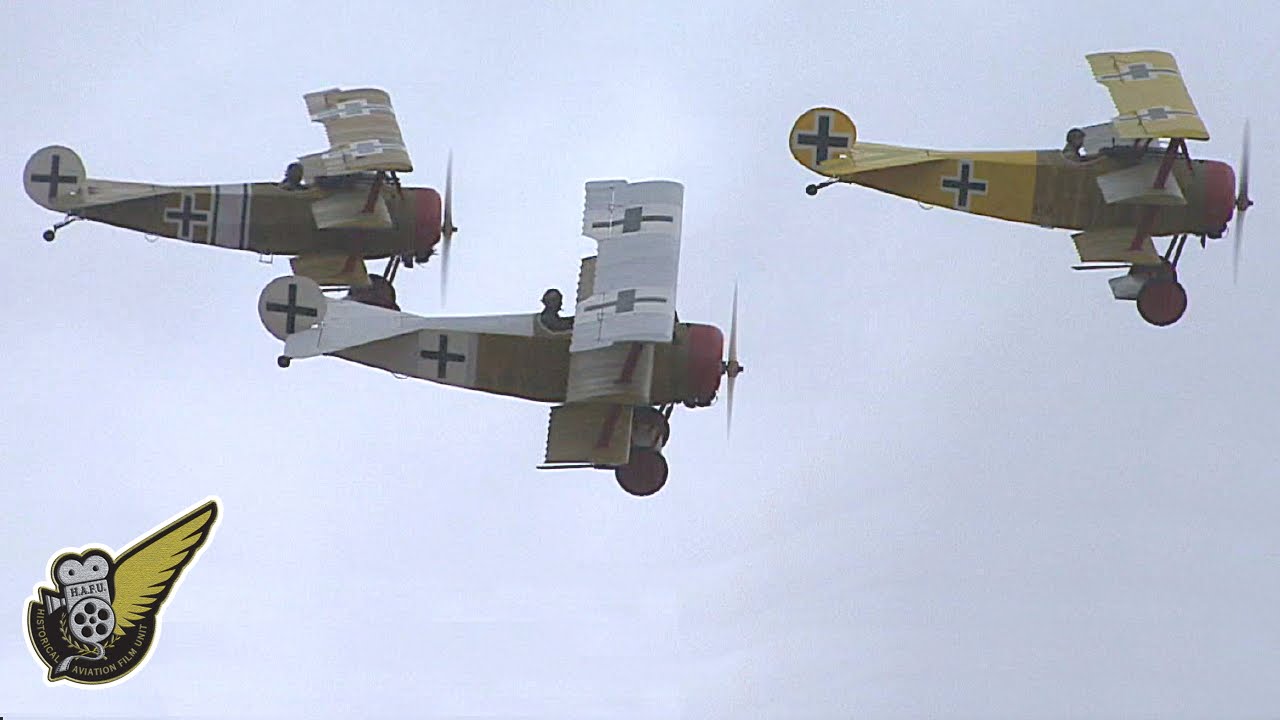Three Fokker Dr.1 Triplanes patrolling