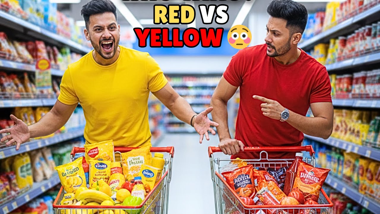 Red vs Yellow 😳 Kon Jeetay Ga? | Grocery Challenge