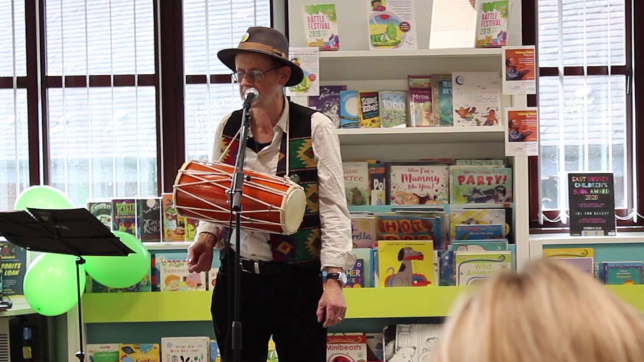 I'm Walking with my Iguana performed live by Brian Moses at Battle Library East Sussex.