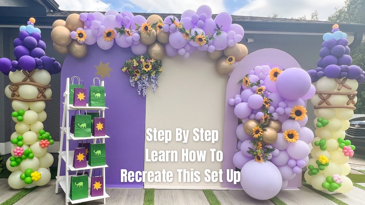 How To Make A Balloon Garland Rapunzel Tangled Theme | Balloon Garland Tutorial Rapunzel Theme