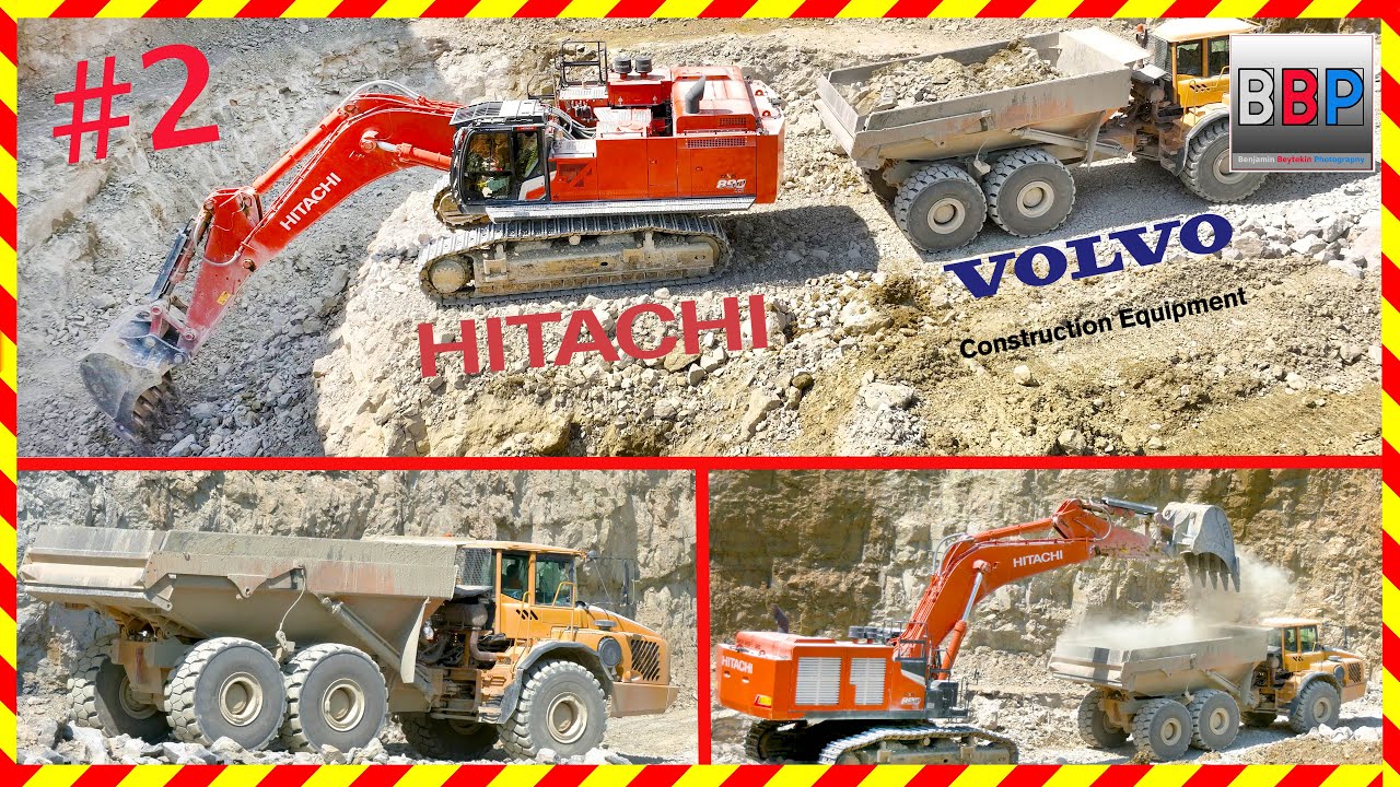 Hitachi ZX890-7 & Volvo A40, Steinbruch, CH, 2023 #2