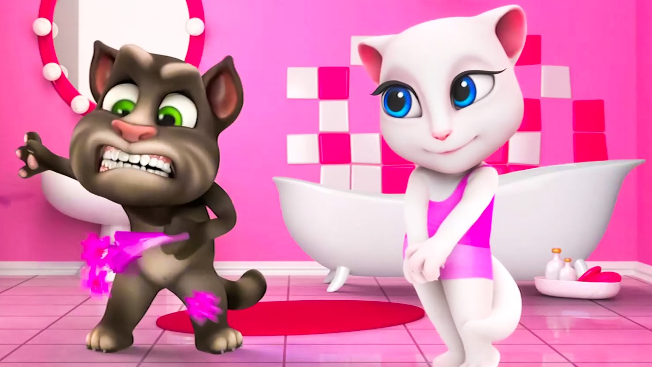 Talking Tom - Who’s The Boss? Angela Turns His House Pink! 💗 Super Toons TV