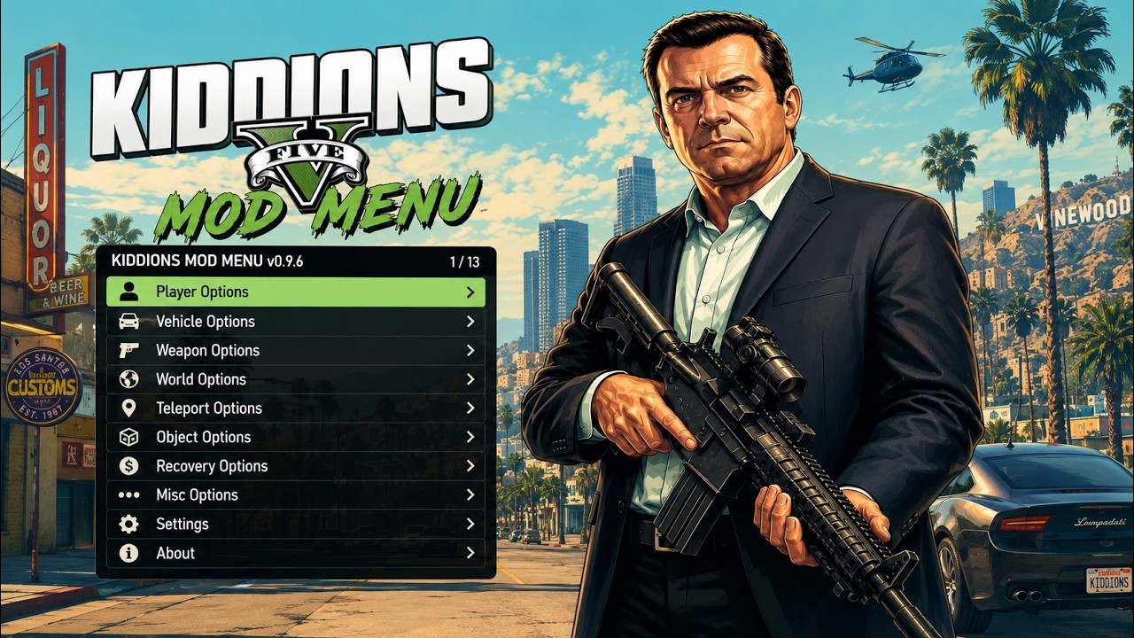 GTA 5 Mod Menu PC 2026 / Free Kiddions Cheat, Money Hack & Online Mods [UNDETECTED]