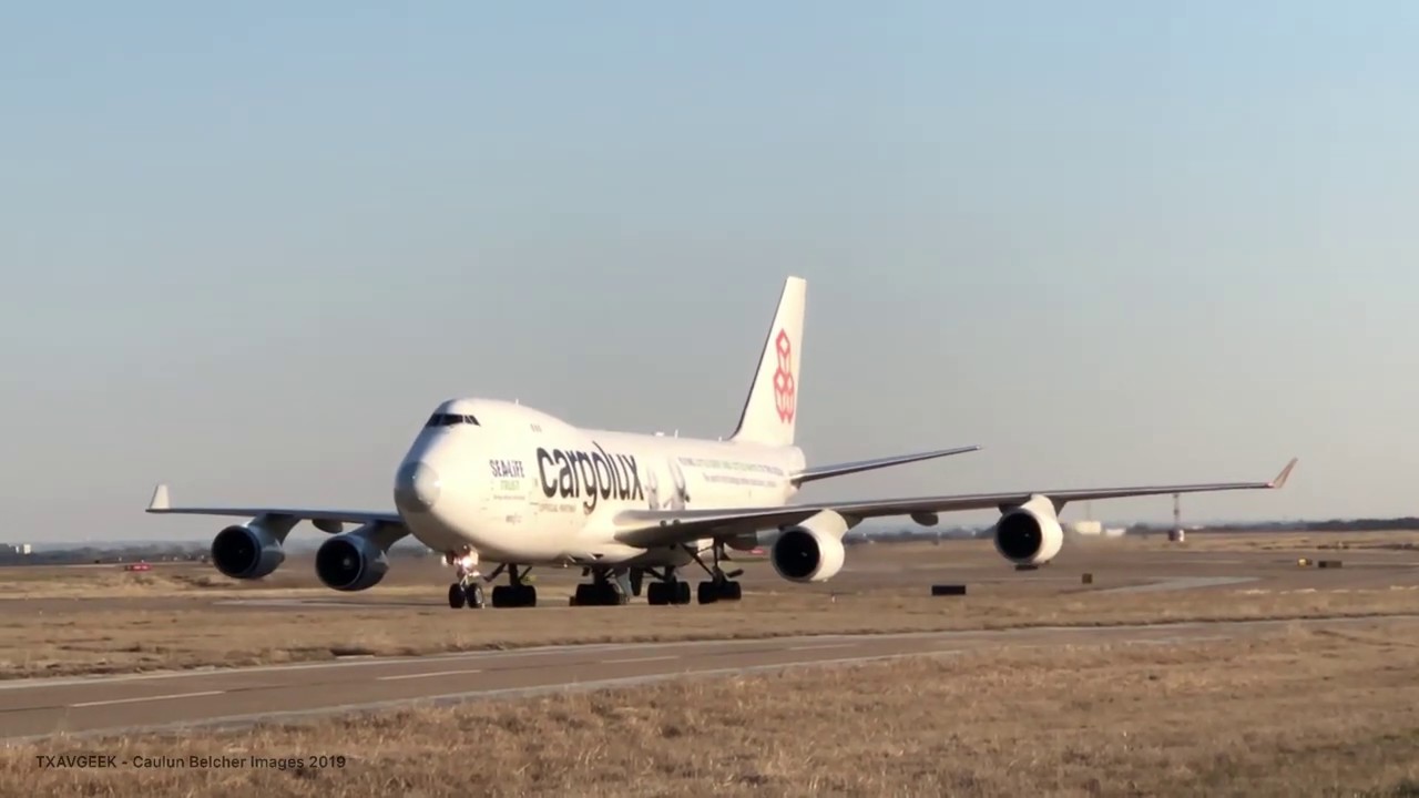 Cargolux (SeaLife/Beluga) 744F visits DFW!