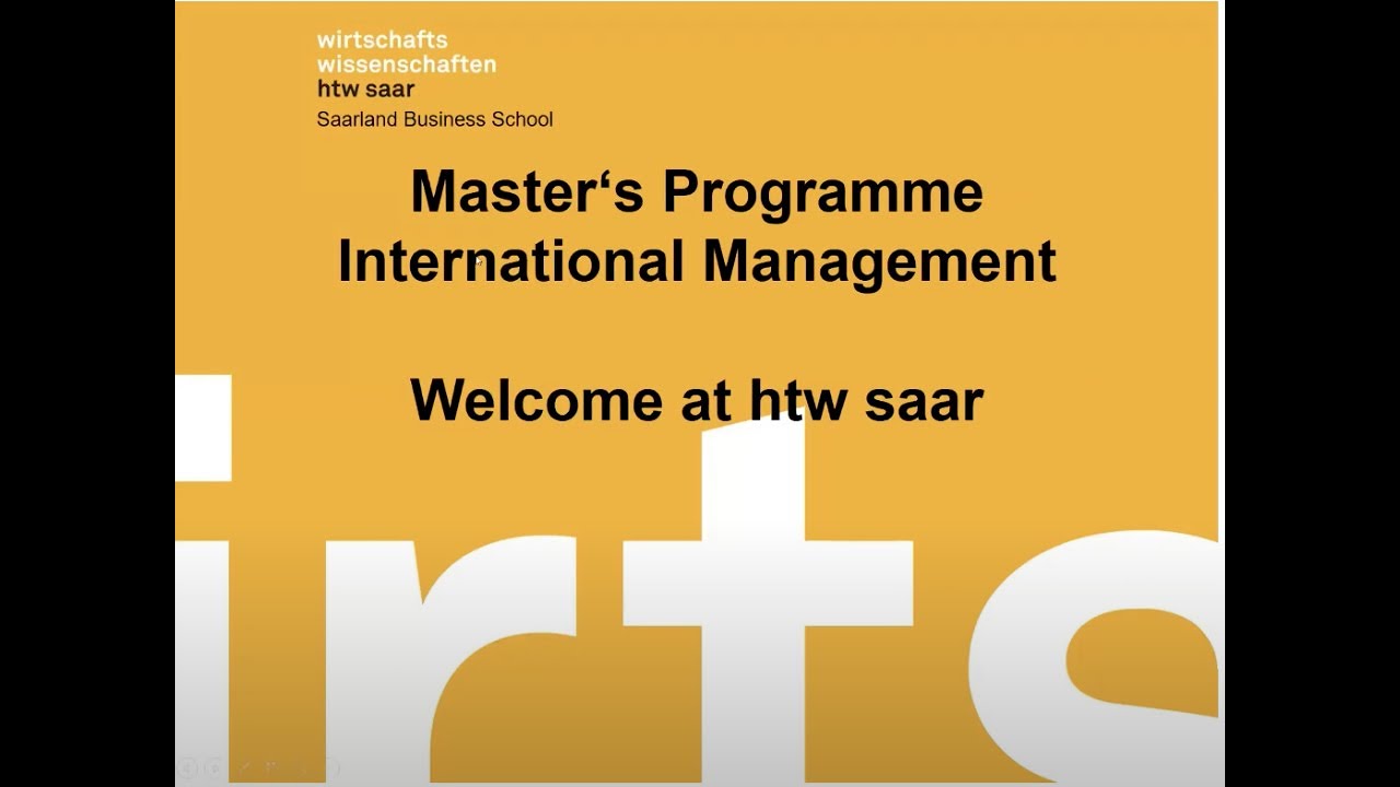 University of Applied Sciences in Saarbrücken M A  International Management