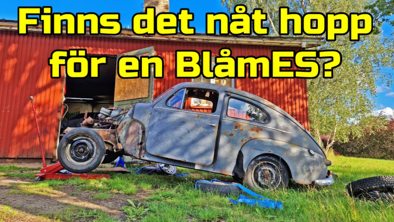 Pajade trummor o hämtning av delar, Volvo PV 444 ES 1953