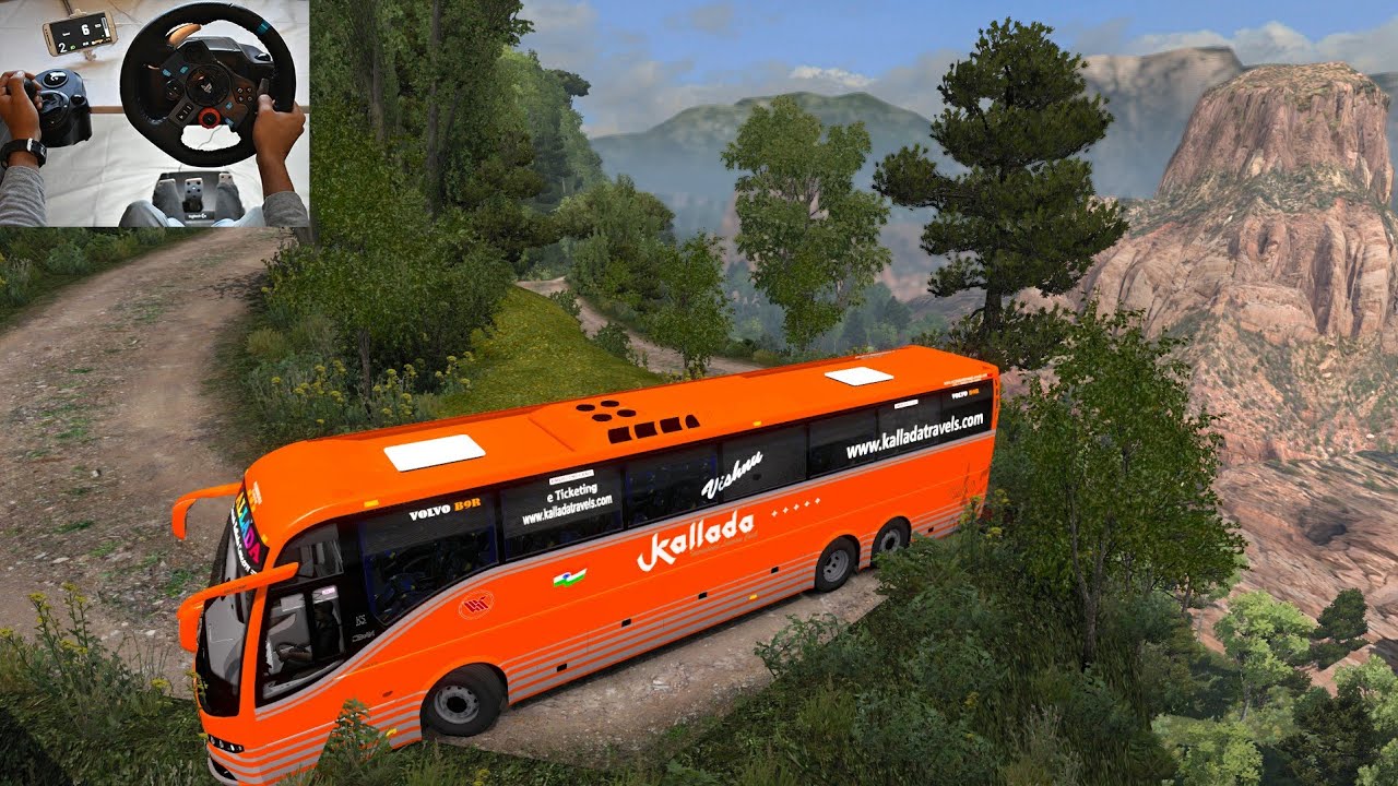 Volvo bus Driving by Indian driver | Most scariest Road | Euro truck simulator 2 with bus mod