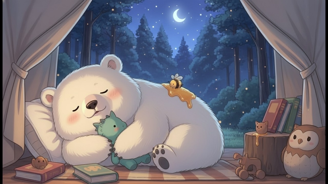 Polar bear is sleeping in a tent I Polar Bear Honey Dream 🍯